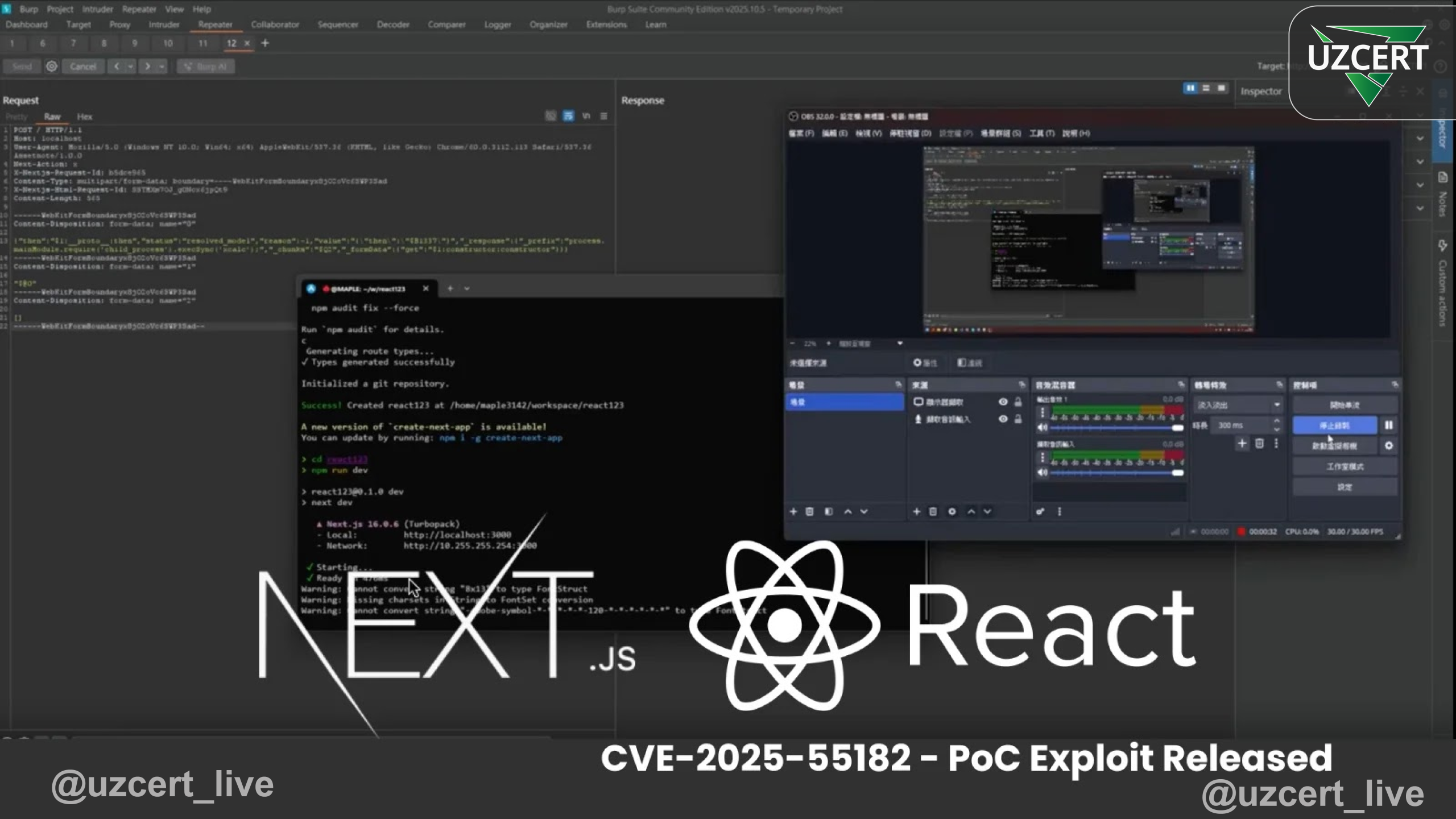 React va Next.js’da topilgan xavfli zaiflik: PoC chiqishi global xavotirni kuchaytirdi